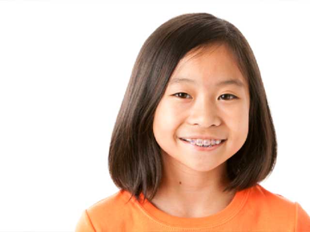 Young Girl Wearing Braces