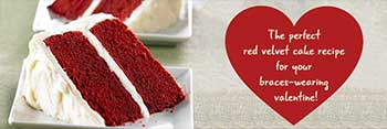 braces friendly red velvet cake with cream cheese frosting recipe