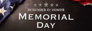 Image of old American Flag with the message 'Remember and Honor Memorial Day' underneath it